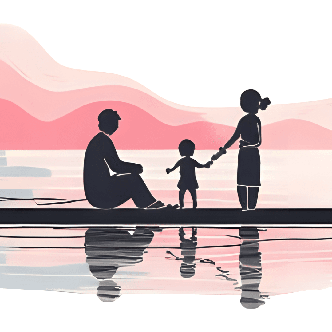 Symbolic and moving family portrait